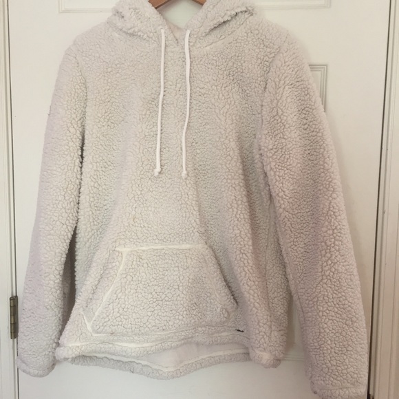 Hollister Fluffy Faux Fur Fleece Hoodie 